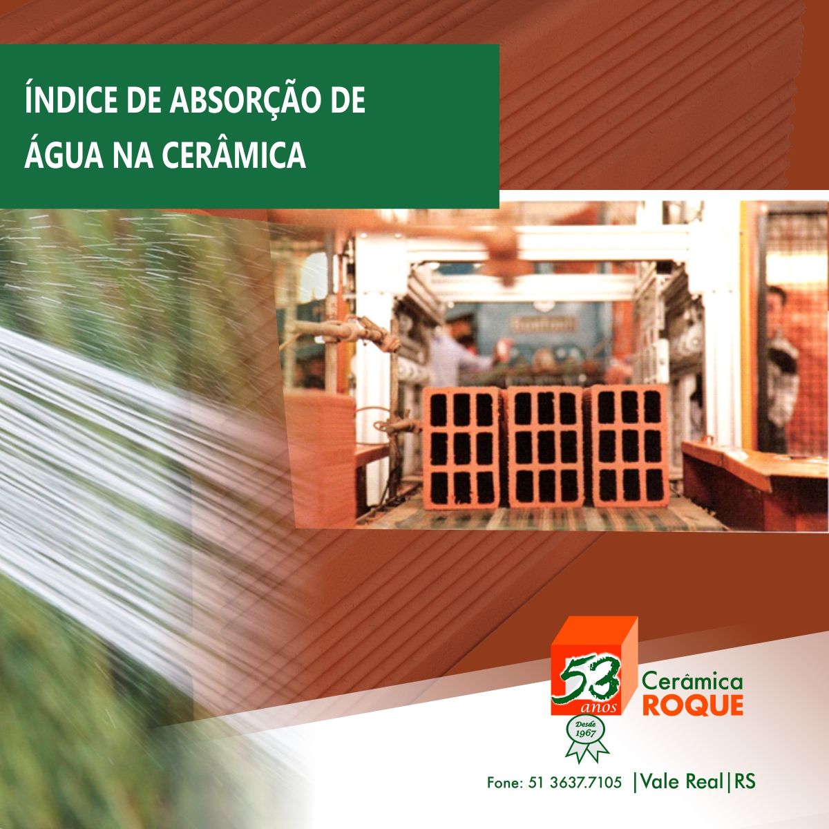 O índice de absorção de água é um indicador da qualidade do produto bastante significativo do processo de produção cerâmica.